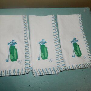 Mark & Graham Sports Embroidered Golf Dinner Napkins Set/3  "W"